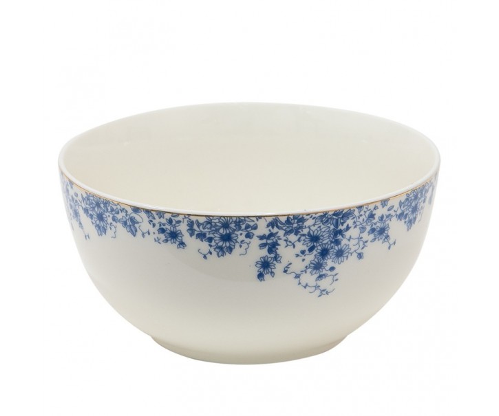 Porcelánová miska s modrými květy Blue Flowers - Ø 14*7 cm / 500ml