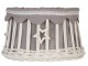 Bílé proutěné stínidlo se šedou látkou a hvězdou - 25*17 cm / E27 Clayre & Eef
