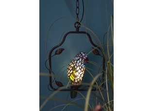 Závěsné vitrážové světlo Tiffany v designu papouška – 40*26*86 cm E14/max 1*25W