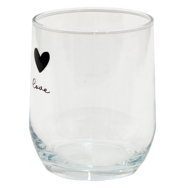 Sklenička se srdíčkem Love Birds - Ø 8*9 cm / 300 ml Clayre & Eef Sklenička se srdíčkem Love Birds - Ø 8*9 cm / 300 ml Clayre & Eef