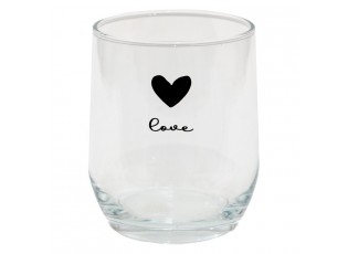 Sklenička se srdíčkem Love Birds - Ø 8*9 cm / 300 ml