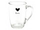 Skleněný hrnek se srdíčkem Love Birds - 11*8*11 cm / 300 ml Clayre & Eef