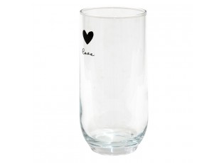 Sklenička se srdíčkem Love Birds - Ø 6*14 cm / 280ml