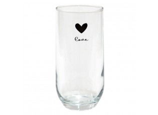 Sklenička se srdíčkem Love Birds - Ø 6*14 cm / 280ml