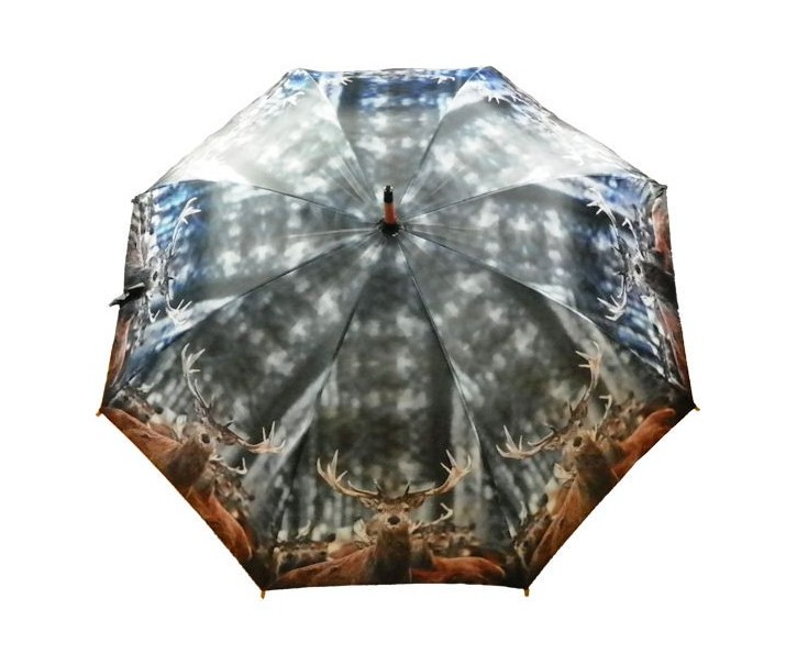 Šedý deštník s jeleny Winter Deer - Ø105*88cm Mars & More 