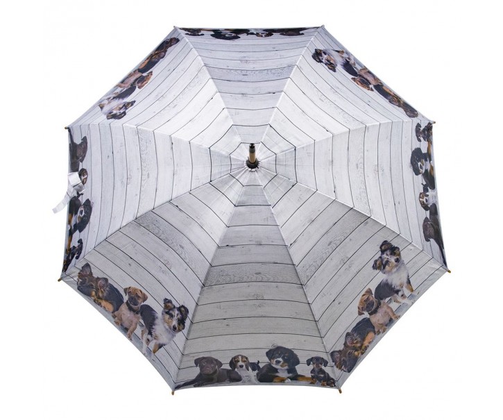 Šedý deštník se štěňátky Puppies - Ø 105*88cm Mars & More 