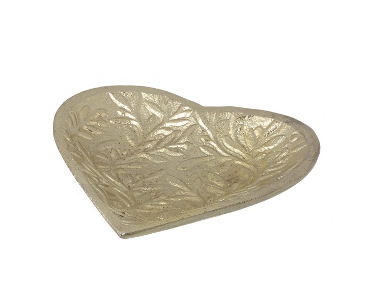 Zlatá kovová mistička mistička ve tvaru srdce Fancy Heart - 11*11*1,5 cm Clayre & Eef