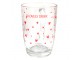 Skleněný hrnek s červenými srdíčky A Lovely Drink - 11*8*11 cm / 300 ml Clayre & Eef