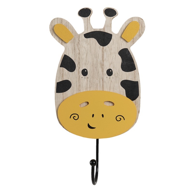 Nástěnný kovový háček s dřevěnou hlavou žirafy - 11*4*21 cm Clayre & Eef Nástěnný kovový háček s dřevěnou hlavou žirafy - 11*4*21 cm Clayre & Eef
