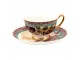 Porcelánový šálek s podšálkem s květy a motýlky - 12*10*6 cm / Ø 15*2 cm / 200 ml Clayre & Eef