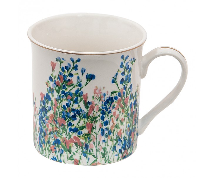 Porcelánový hrnek a květy Floweries - 12*9*9 cm / 330 ml Clayre & Eef