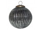 Černo-stříbrná antik skleněná ozdoba koule - Ø 10*10 cm Clayre & Eef