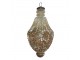 Hnědo-bílá antik skleněná ozdoba XL - Ø 11*21 cm Clayre & Eef
