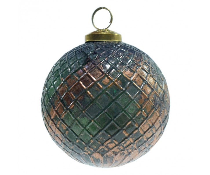 Zelená skleněná vánoční ozdoba koule - Ø 10*10 cm Clayre & Eef