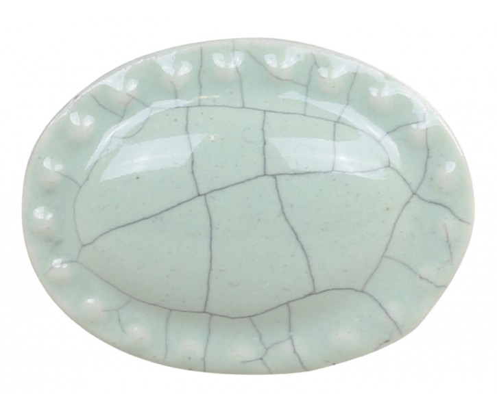 Bílá antik porcelánová úchytka s popraskáním Craez - 4*3 cm Chic Antique