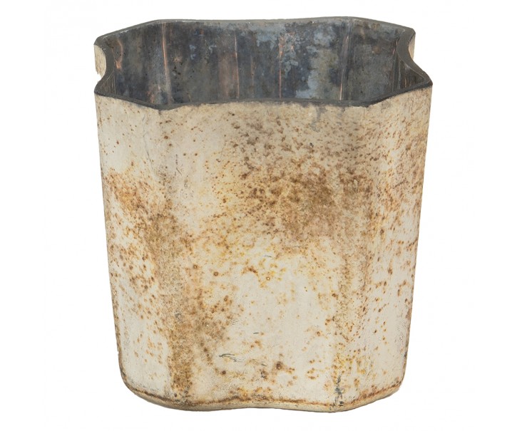 Skleněný svícen na čajovou svíčku s patinou - 9*8*8 cm Clayre & Eef