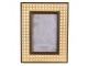 Hnědý fotorámeček s designem ratanovým výpletem - 18*1*23 cm / 10*15 cm Clayre & Eef