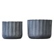 2ks dekorační plechový zinkový antik obal na květináč - Ø 10*8 cm Chic Antique
