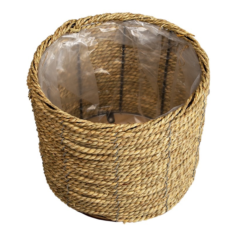 Pletený přírodní obal na květinu M - Ø 26*21 cm Clayre & Eef Pletený přírodní obal na květinu M - Ø 26*21 cm Clayre & Eef