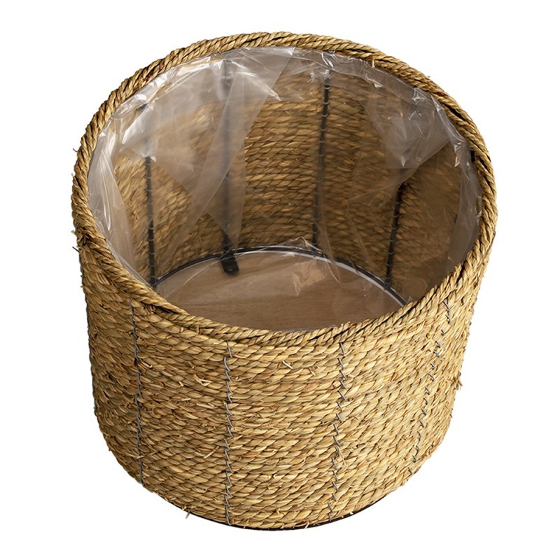 Pletený přírodní obal na květinu L - Ø 30*23 cm Clayre & Eef Pletený přírodní obal na květinu L - Ø 30*23 cm Clayre & Eef
