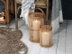 Přírodní dřevěná lucerna Bamboo - Ø20*36 cm Chic Antique