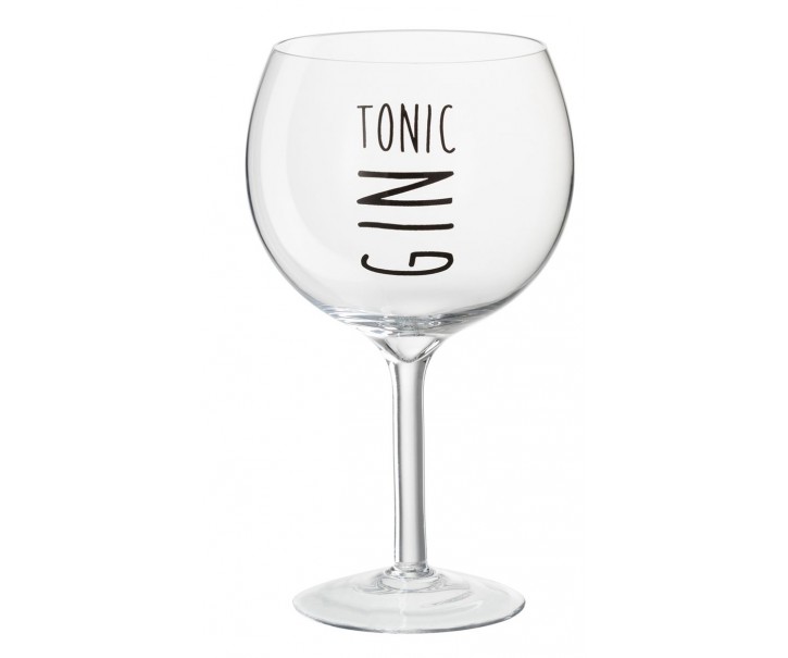 Sklenička s nápisem Gin Tonic - Ø12*22cm/880ml J-Line by Jolipa