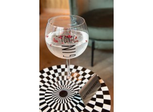 Sklenička s černým nápisem Gin Tonic - Ø12*22cm/880ml