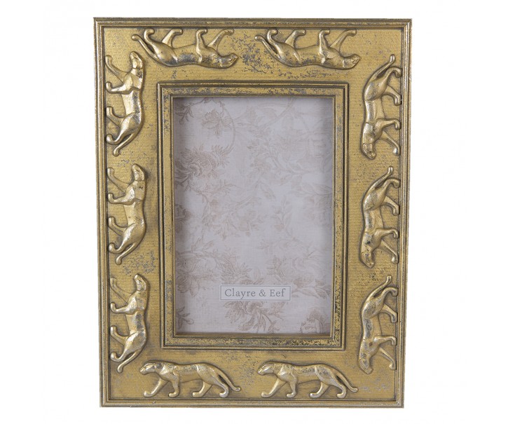 Zlatý antik fotorámeček s pumou - 18*2*23 cm / 10*15 cm Clayre & Eef