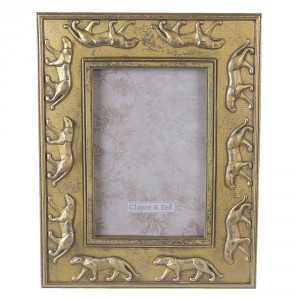 Zlatý antik fotorámeček s pumou - 18*2*23 cm / 10*15 cm