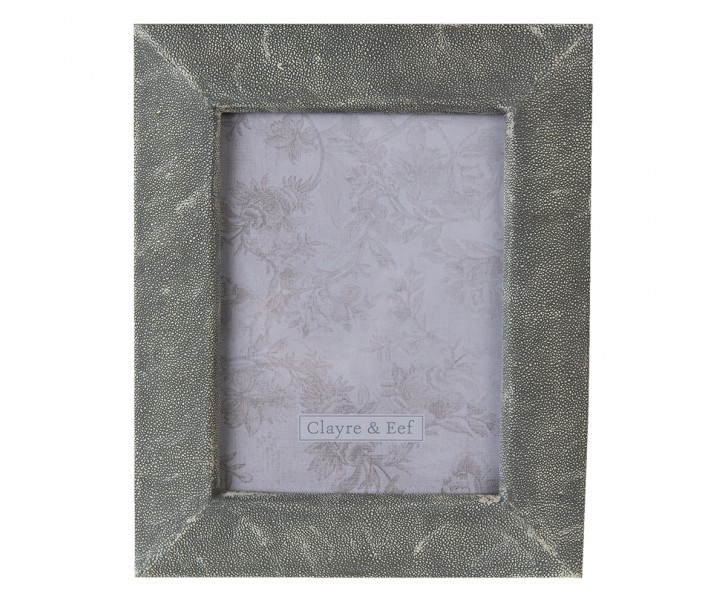 Šedý antik fotorámeček s plastickým okrajem - 23*2*28 cm / 15*20 cm Clayre & Eef