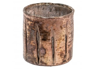 Růžovo-zlatý skleněný svícen na čajové svíčky - Ø 9*9 cm