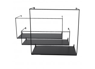 Set 3ks černá antik nástěnná polička - 55*20*25 / 50*16*15 / 40*18*40 cm