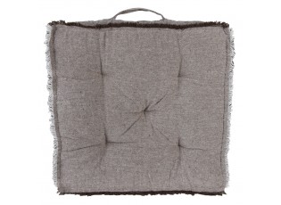 Vyšší šedý podsedák s uchem a krátkým třepením Sally - 45*45*8 cm