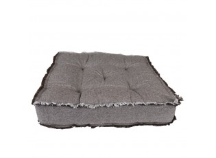 Vyšší šedý podsedák s uchem a krátkým třepením Sally - 45*45*8 cm