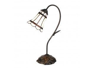 Stolní Tiffany lampa hnědé pruhy BrownLine - 30*17*48 cm E14/max 1*25W