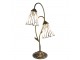 Stolní Tiffany lampa 2 stínidla hnědé kamínky BrownEye - 35*18*61 cm E14/max 2*25W Clayre & Eef