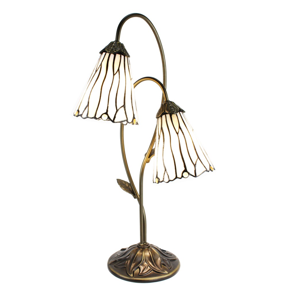 Stolní Tiffany lampa 2 stínidla hnědé kamínky BrownEye - 35*18*61 cm E14/max 2*25W Clayre & Eef Stolní Tiffany lampa 2 stínidla hnědé kamínky BrownEye - 35*18*61 cm E14/max 2*25W Clayre & Eef