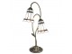 Stolní Tiffany lampa 2 stínidla hnědé pruhy BrownLine - 35*18*61 cm E14/max 2*25W Clayre & Eef