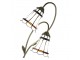 Stolní Tiffany lampa 2 stínidla hnědé pruhy BrownLine - 35*18*61 cm E14/max 2*25W Clayre & Eef