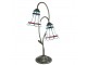 Stolní Tiffany lampa 2 stínidla červené pruhy RedLine - 35*18*61 cm E14/max 2*25W Clayre & Eef
