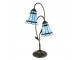 Stolní Tiffany lampa 2 stínidla červené pruhy RedLine - 35*18*61 cm E14/max 2*25W Clayre & Eef