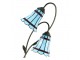 Stolní Tiffany lampa 2 stínidla červené pruhy RedLine - 35*18*61 cm E14/max 2*25W Clayre & Eef