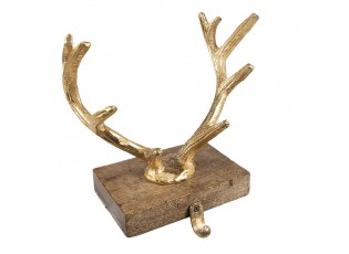 Zlatý kovový háček na punčochu Parohy - 21*13*21 cm