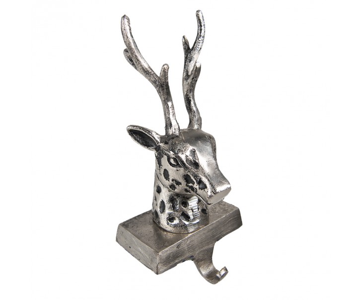Stříbrný antik kovový háček na punčochu - 12*7*28 cm Clayre & Eef