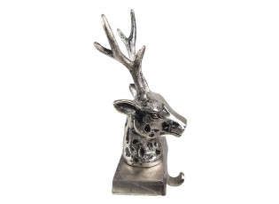 Stříbrný antik kovový háček na punčochu Srnec - 12*7*28 cm