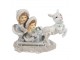 Vánoční dekorace soška dětí na saních - 16*7*12 cm Clayre & Eef
