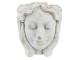Šedý cementový květináč hlava dívky v dlaních M - 18*18*20 cm Clayre & Eef
