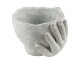 Šedý cementový květináč hlava ženy v dlaních - 17*17*11 cm Clayre & Eef
