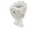 Šedý antik cementový nástěnný květináč hlava ženy - 11*11*17 cm Clayre & Eef