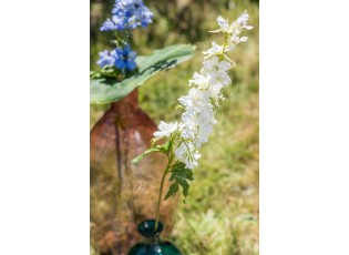 Dekorace umělá bílá květina Delphinium white - 10*10*94 cm